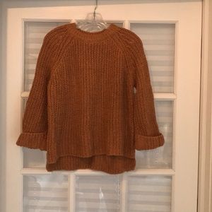 NWOT Leonardo Zeng burnt orange scoop neck sweater